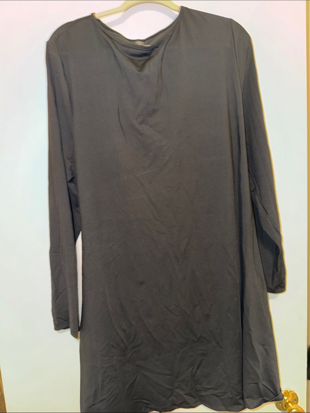 SHEIN Men's Long Sleeve Crewneck Shirt in Charcoal Black